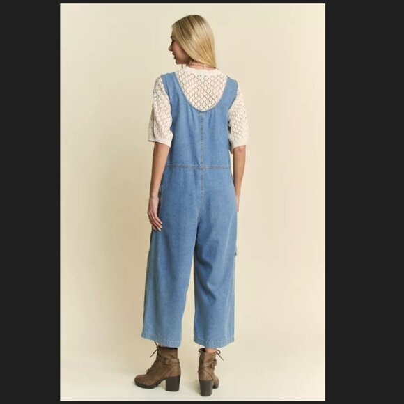 D1 NWT Davi & Dani Plus Size Denim Jumpsuit - Picture 4 of 5